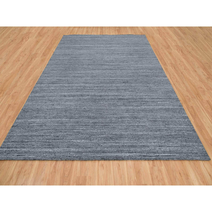 10'3" x 14'0" New Hand Loomed Grey Wool Rectangle Oriental Rug - MOA10265421