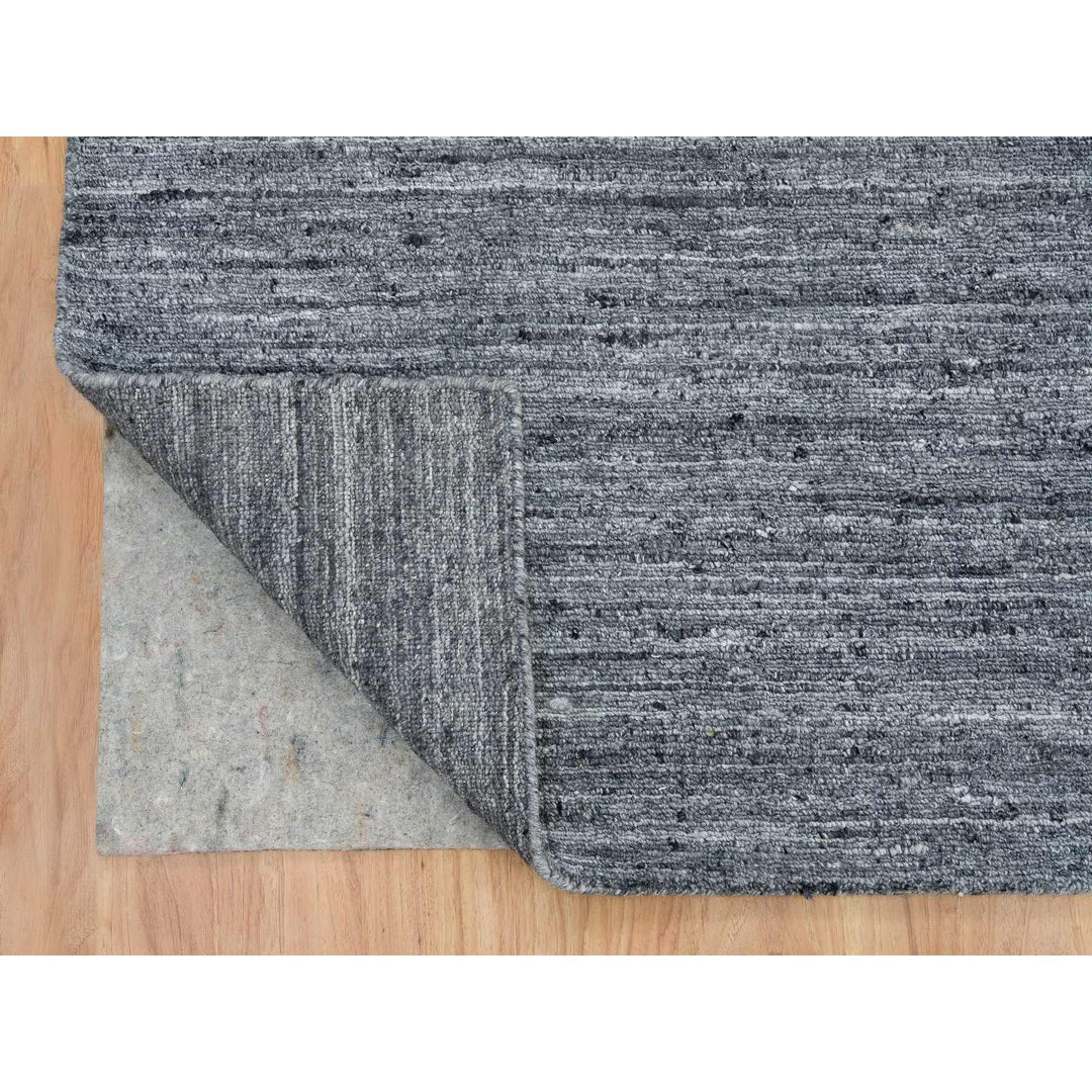 10'3" x 14'0" New Hand Loomed Grey Wool Rectangle Oriental Rug - MOA10265421