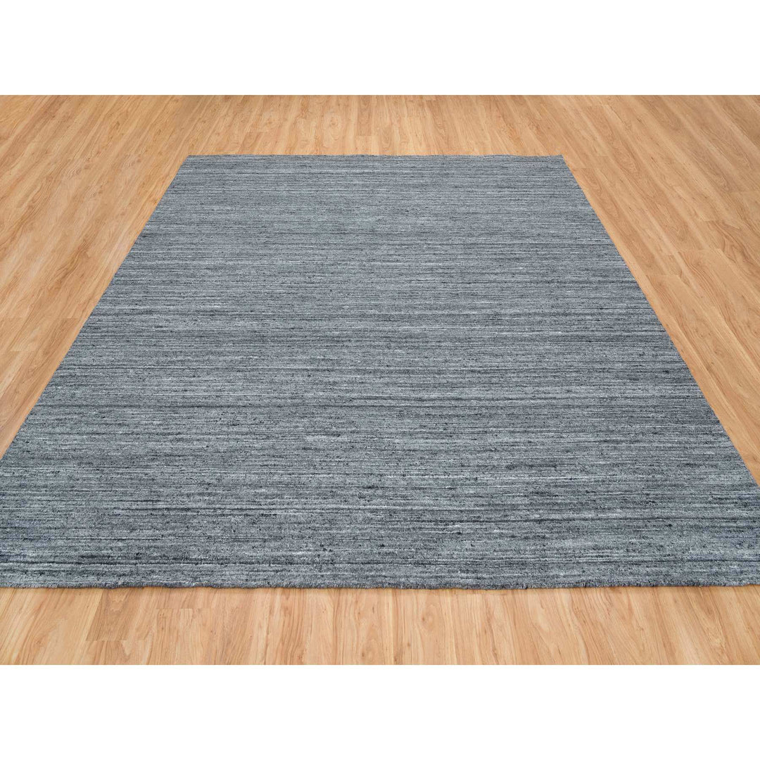 10'1" x 10'0" New Hand Loomed Grey Wool Square Oriental Rug - MOA10265422