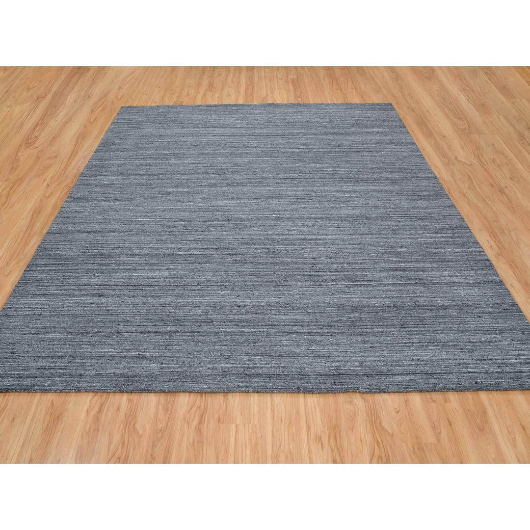 12'0" x 12'0" New Hand Loomed Grey Wool Square Oriental Rug - MOA10265424