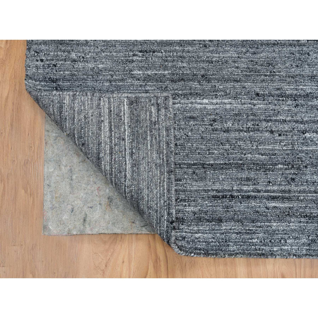 12'0" x 12'0" New Hand Loomed Grey Wool Square Oriental Rug - MOA10265424