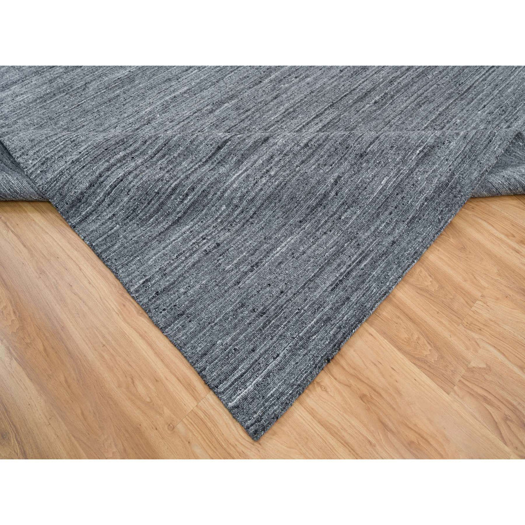 12'0" x 12'0" New Hand Loomed Grey Wool Square Oriental Rug - MOA10265424