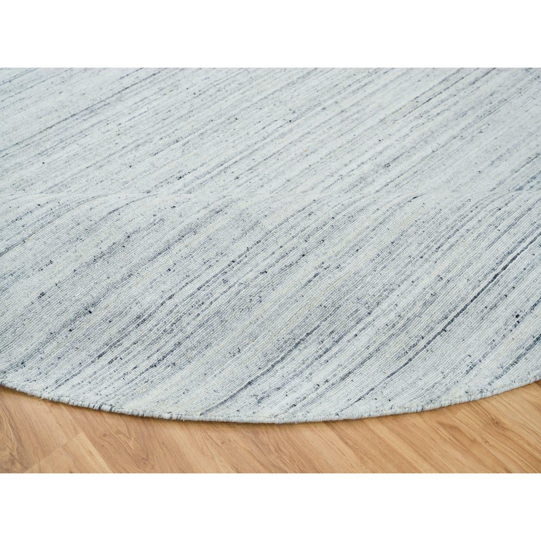 12'0" x 12'0" New Hand Loomed Ivory Wool Round Oriental Rug - MOA10265426