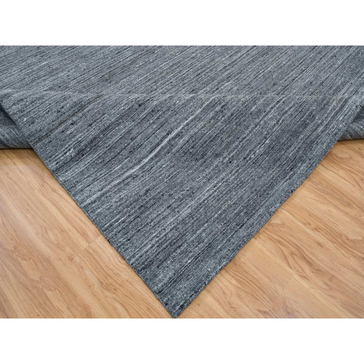 12'1" x 15'1" New Hand Loomed Grey Wool Rectangle Oriental Rug - MOA10265454