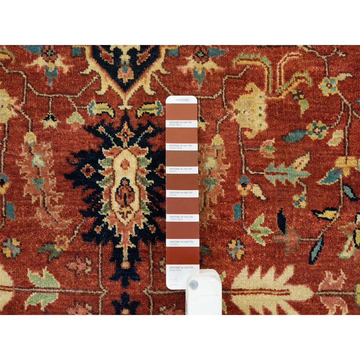 4'0" x 10'1" New Hand Knotted Red Wool Runner Oriental Rug - MOA10265463