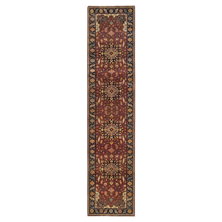 2'8" x 12'0" New Hand Knotted Red Wool Runner Oriental Rug - MOA10265471