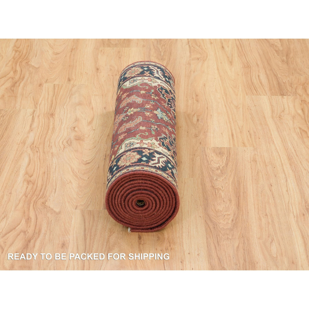 2'8" x 12'0" New Hand Knotted Red Wool Runner Oriental Rug - MOA10265471
