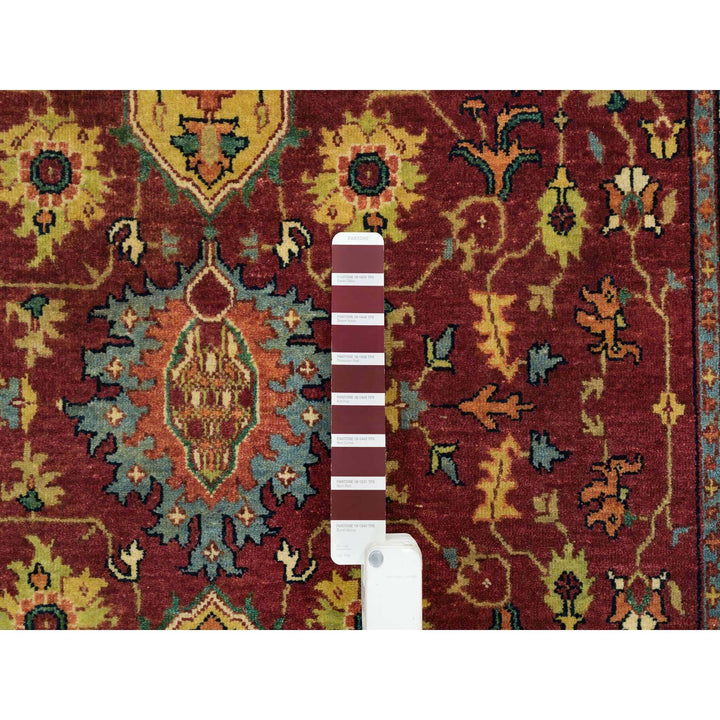 3'10" x 12'1" New Hand Knotted Red Wool Runner Oriental Rug - MOA10265499