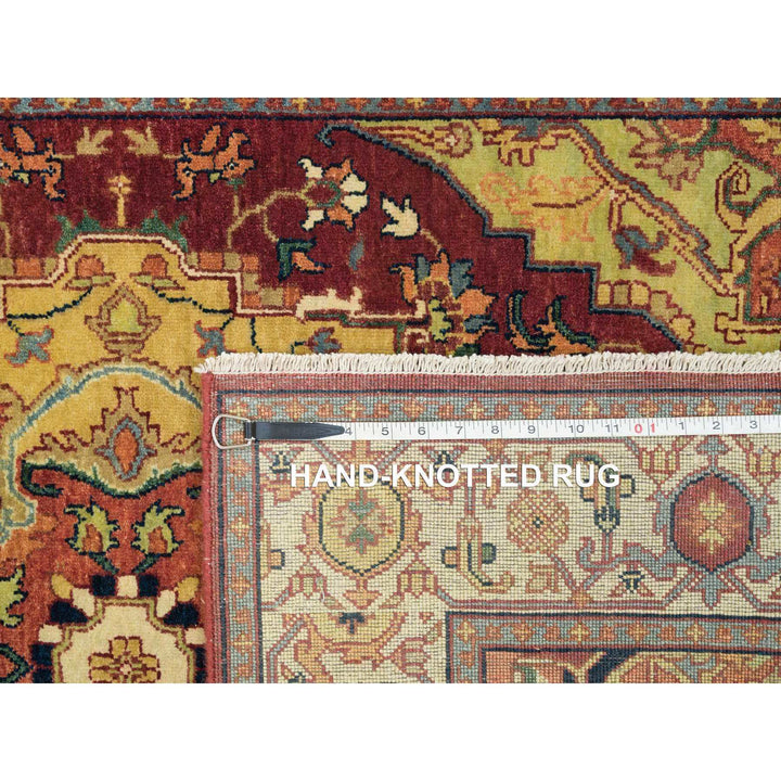 3'10" x 12'1" New Hand Knotted Red Wool Runner Oriental Rug - MOA10265499