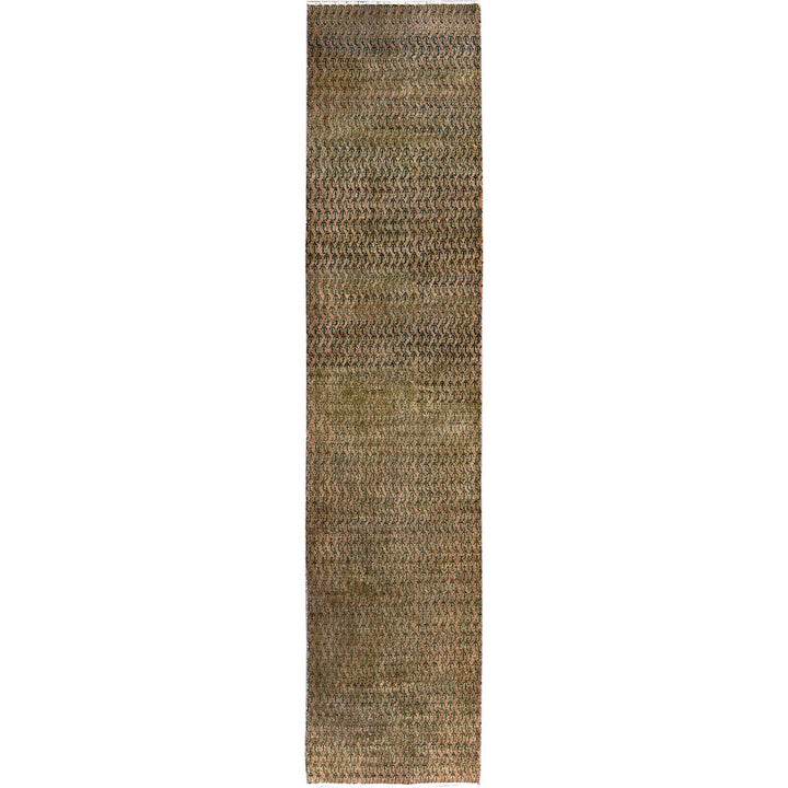 2'6" x 11'5" Vintage Hand Knotted Brown Wool Runner Oriental Rug - MOA102654