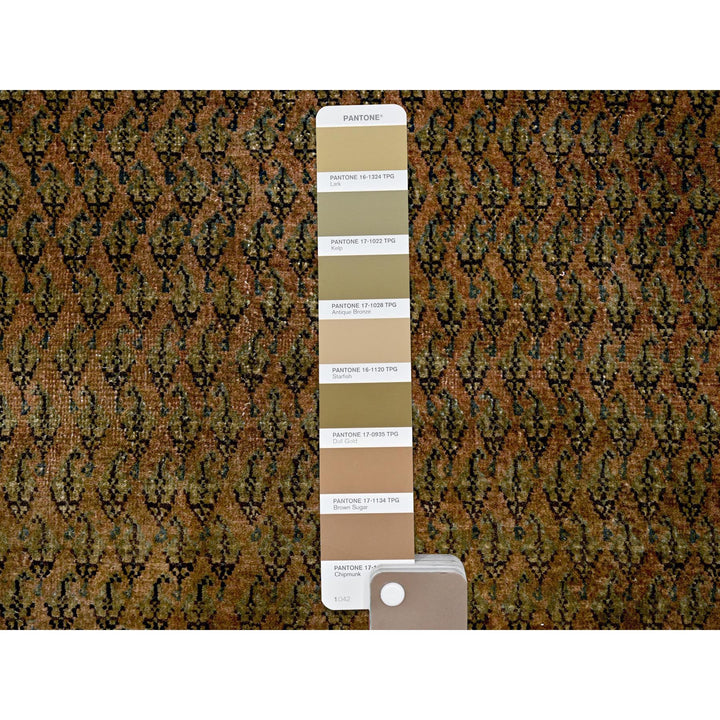 2'6" x 11'5" Vintage Hand Knotted Brown Wool Runner Oriental Rug - MOA102654