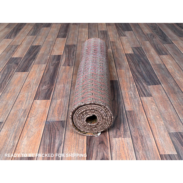 2'6" x 11'5" Vintage Hand Knotted Brown Wool Runner Oriental Rug - MOA102654
