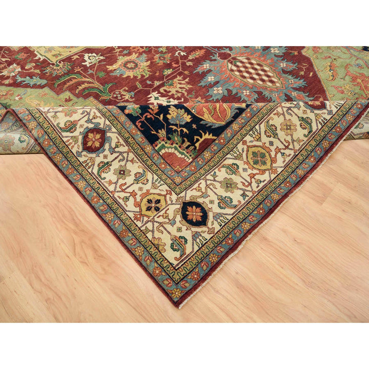 12'0" x 18'2" New Hand Knotted Red Wool Rectangle Oriental Rug - MOA10265502