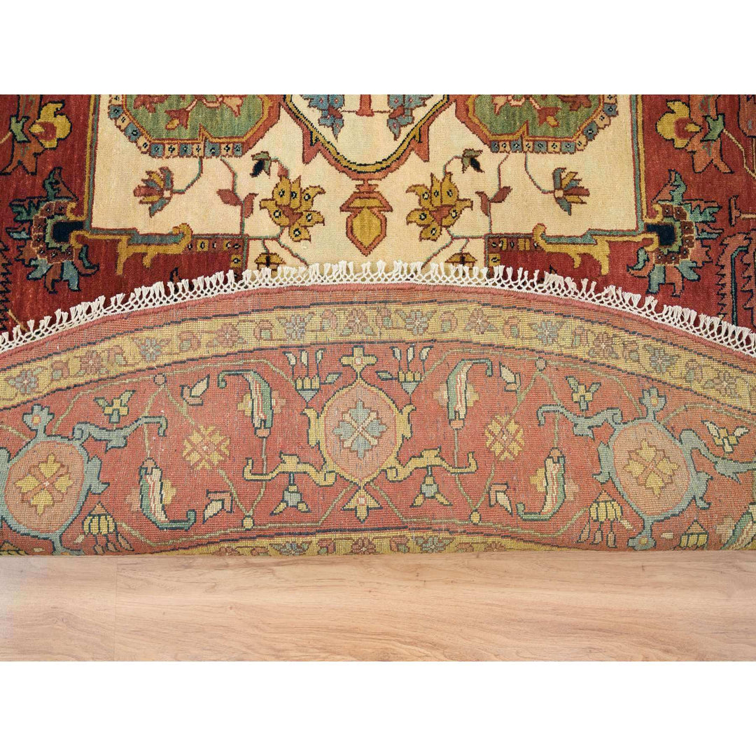 10'0" x 10'0" New Hand Knotted Red Wool Round Oriental Rug - MOA10265513