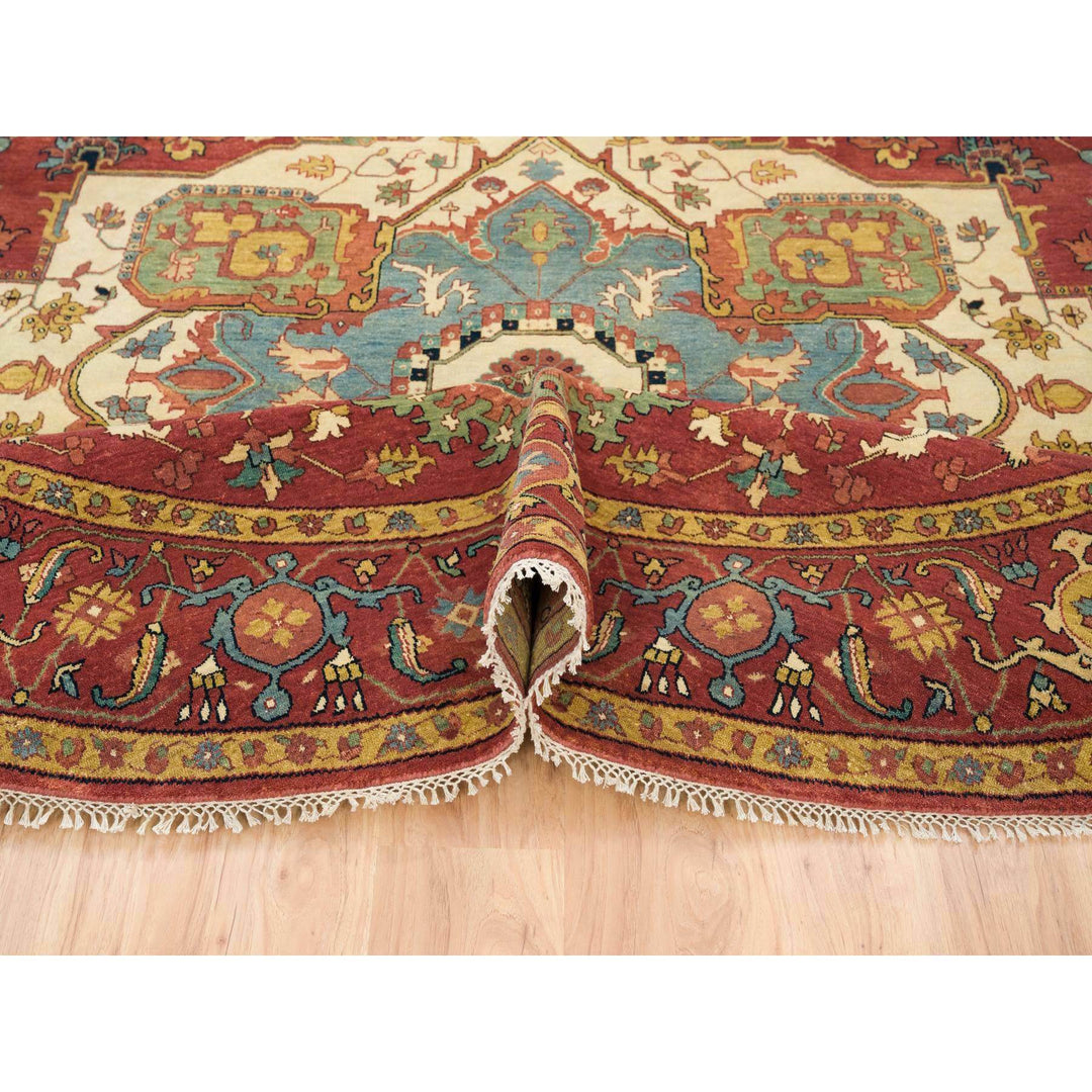 10'0" x 10'0" New Hand Knotted Red Wool Round Oriental Rug - MOA10265513