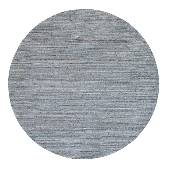 8'0" x 8'0" New Hand Loomed Grey Wool Round Oriental Rug - MOA10265552