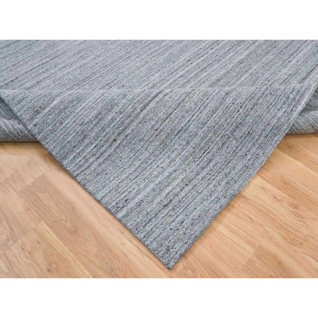 8'1" x 10'0" New Hand Loomed Grey Wool Rectangle Oriental Rug - MOA10265555