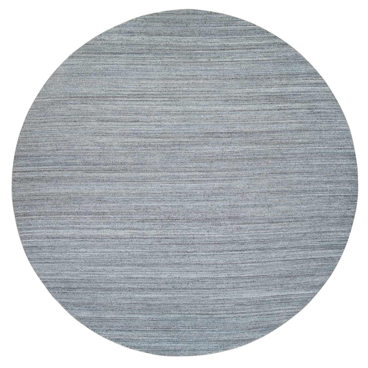 11'10" x 11'10" New Hand Loomed Grey Wool Round Oriental Rug - MOA10265559