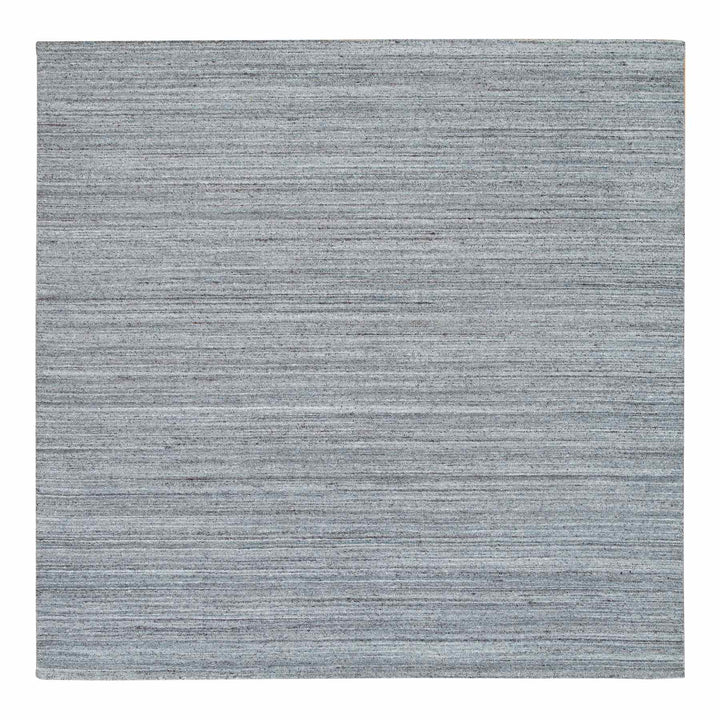 8'1" x 8'1" New Hand Loomed Grey Wool Square Oriental Rug - MOA10265561