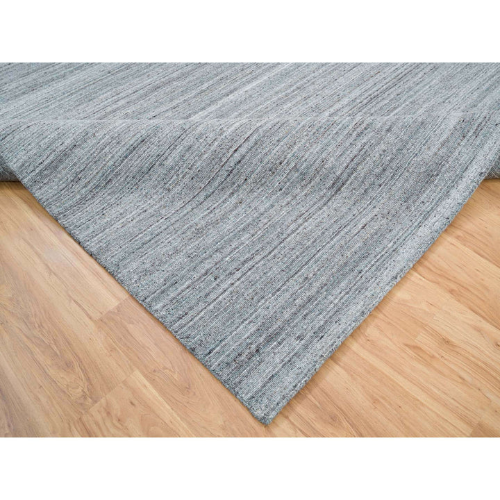 8'1" x 8'1" New Hand Loomed Grey Wool Square Oriental Rug - MOA10265561