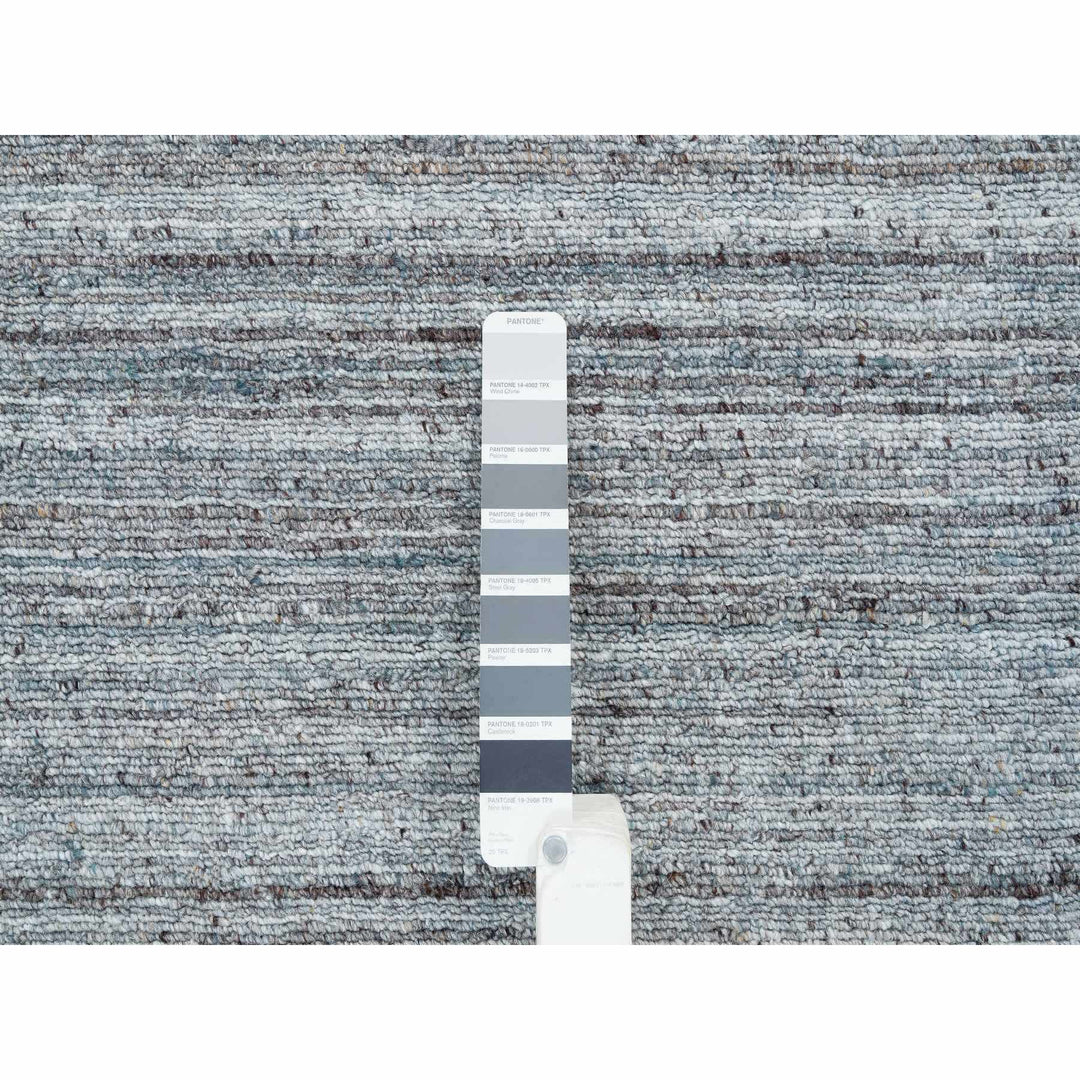 8'1" x 8'1" New Hand Loomed Grey Wool Square Oriental Rug - MOA10265561