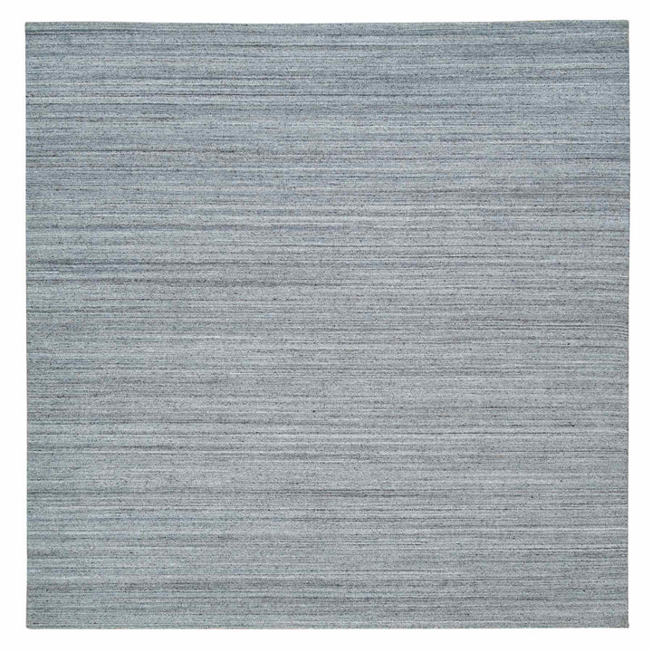 10'1" x 10'1" New Hand Loomed Grey Wool Square Oriental Rug - MOA10265562