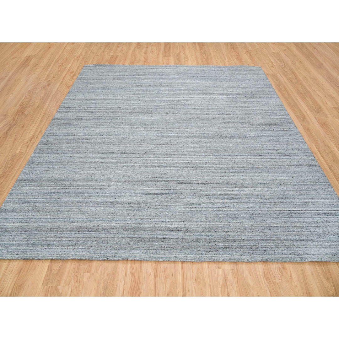 10'1" x 10'1" New Hand Loomed Grey Wool Square Oriental Rug - MOA10265562