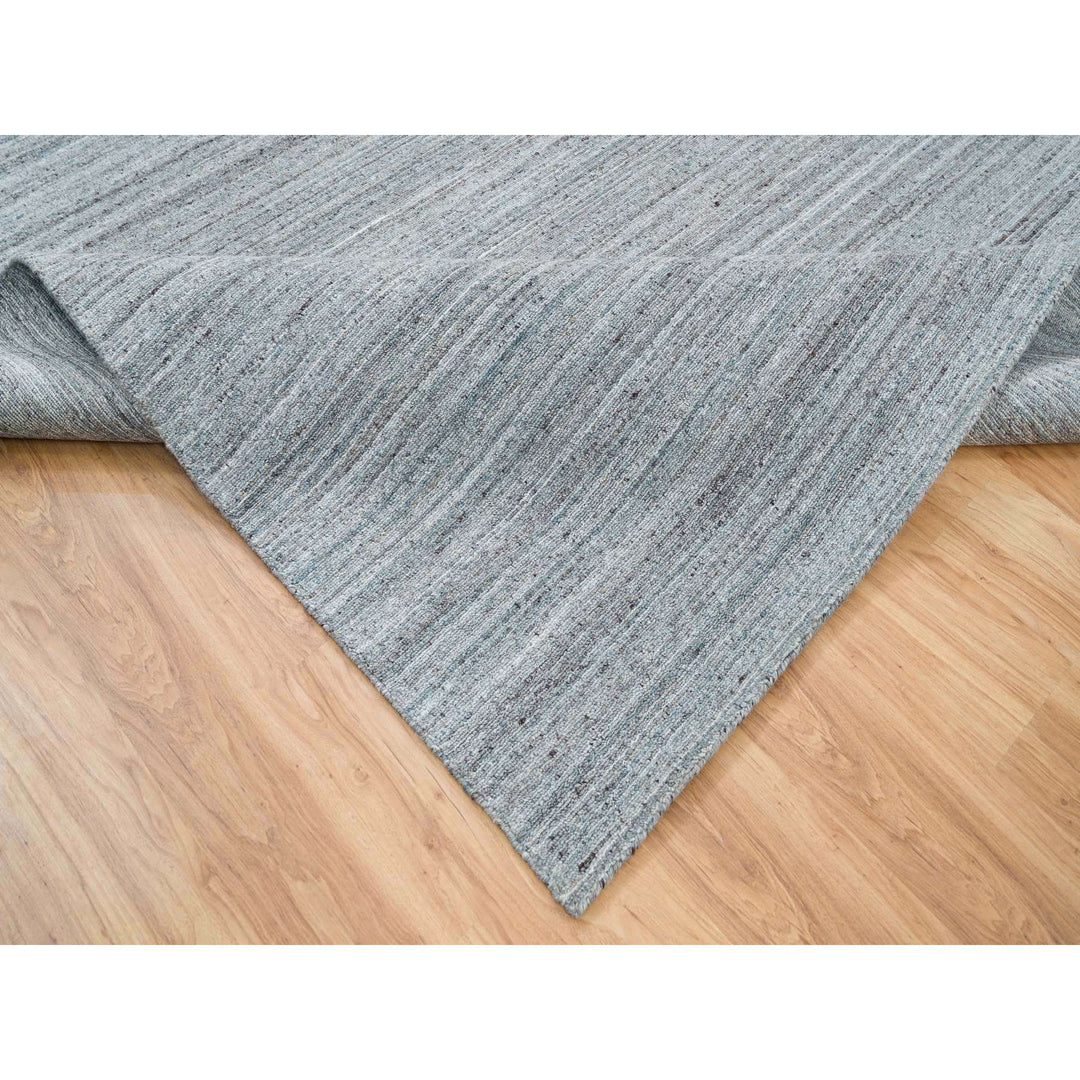 10'1" x 10'1" New Hand Loomed Grey Wool Square Oriental Rug - MOA10265562