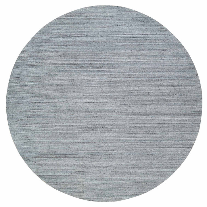 10'1" x 10'1" New Hand Loomed Grey Wool Round Oriental Rug - MOA10265563