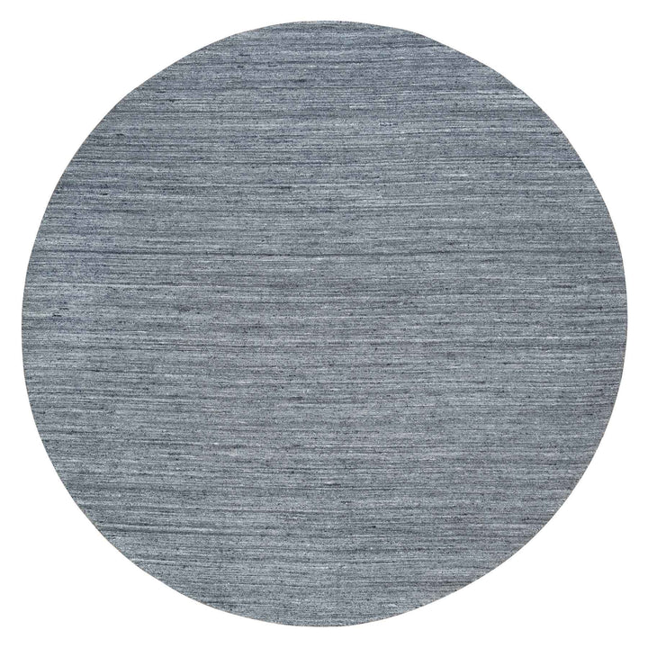 10'0" x 10'0" New Hand Loomed Grey Wool Round Oriental Rug - MOA10265564