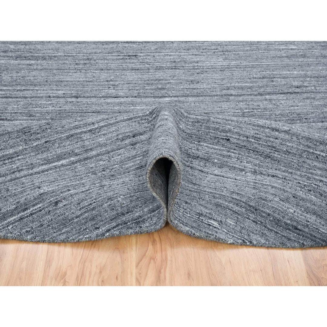 10'0" x 10'0" New Hand Loomed Grey Wool Round Oriental Rug - MOA10265564