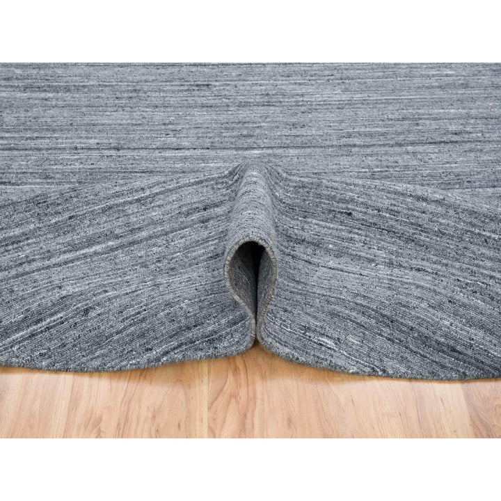 10'0" x 10'0" New Hand Loomed Grey Wool Round Oriental Rug - MOA10265564