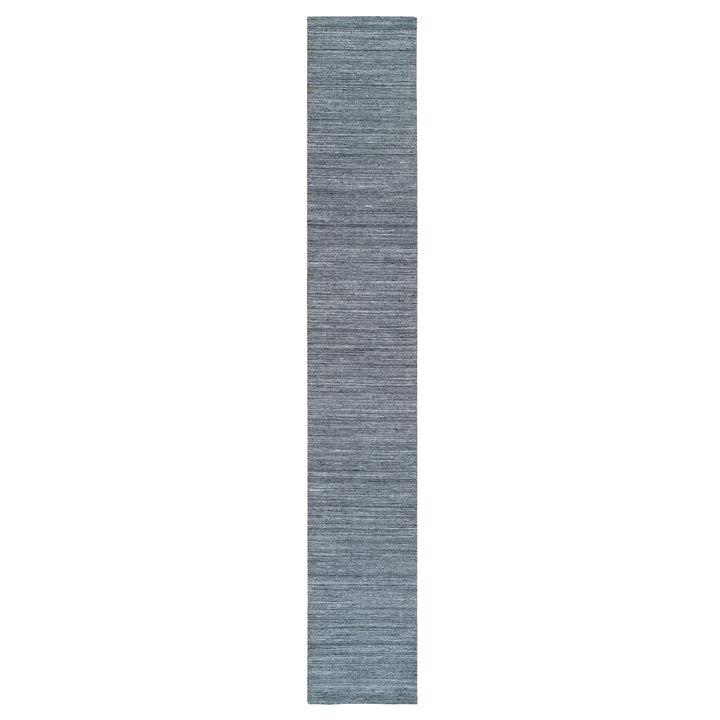 2'6" x 15'10" New Hand Loomed Grey Wool Runner Oriental Rug - MOA10265565