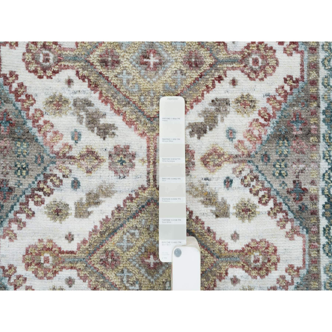 2'7" x 9'9" New Hand Knotted Ivory Wool Runner Oriental Rug - MOA10265574