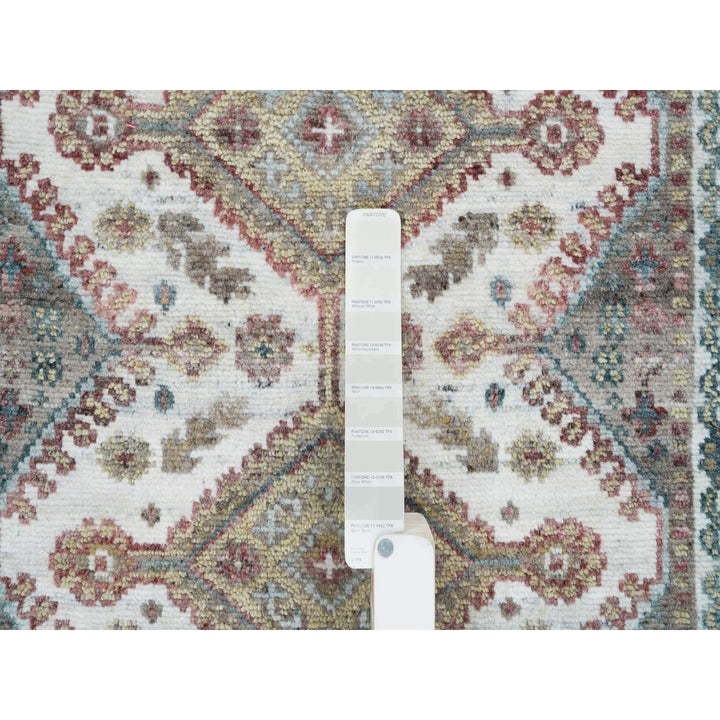 2'7" x 9'9" New Hand Knotted Ivory Wool Runner Oriental Rug - MOA10265574