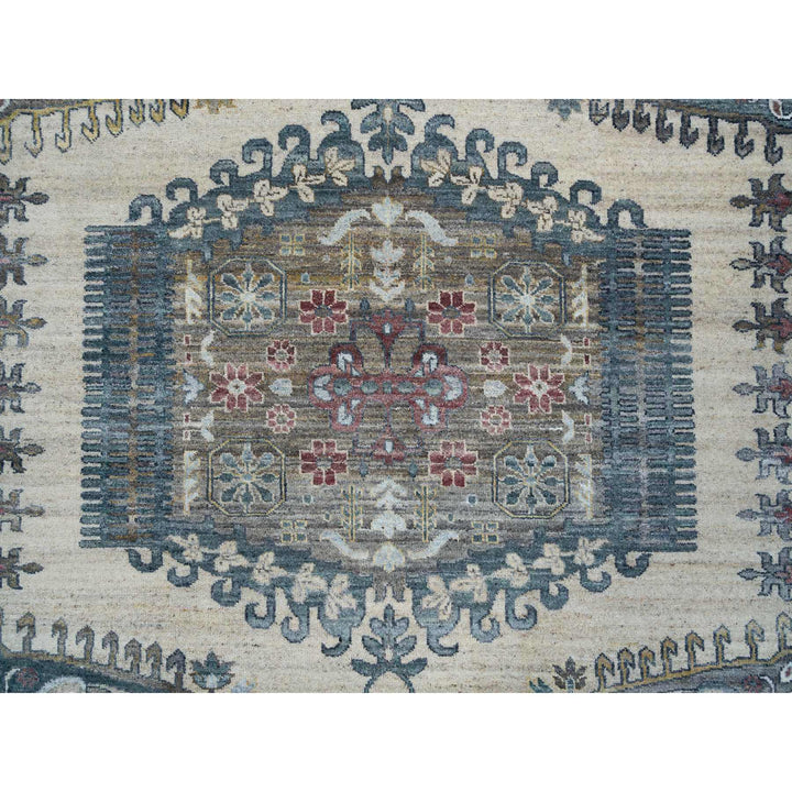 10'0" x 14'0" New Hand Knotted Ivory Wool Rectangle Oriental Rug - MOA10265595