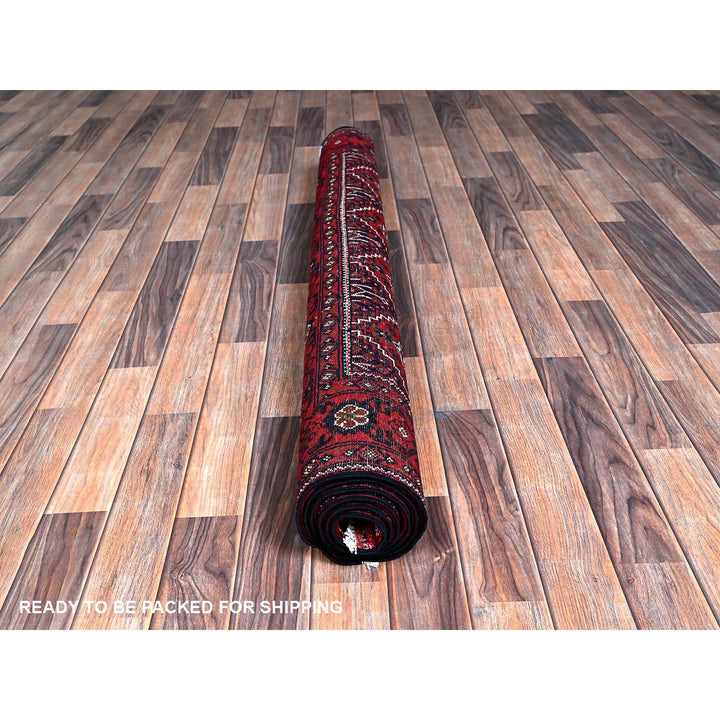 4'11" x 6'7" New Hand Knotted Red Wool Rectangle Oriental Rug - MOA102655