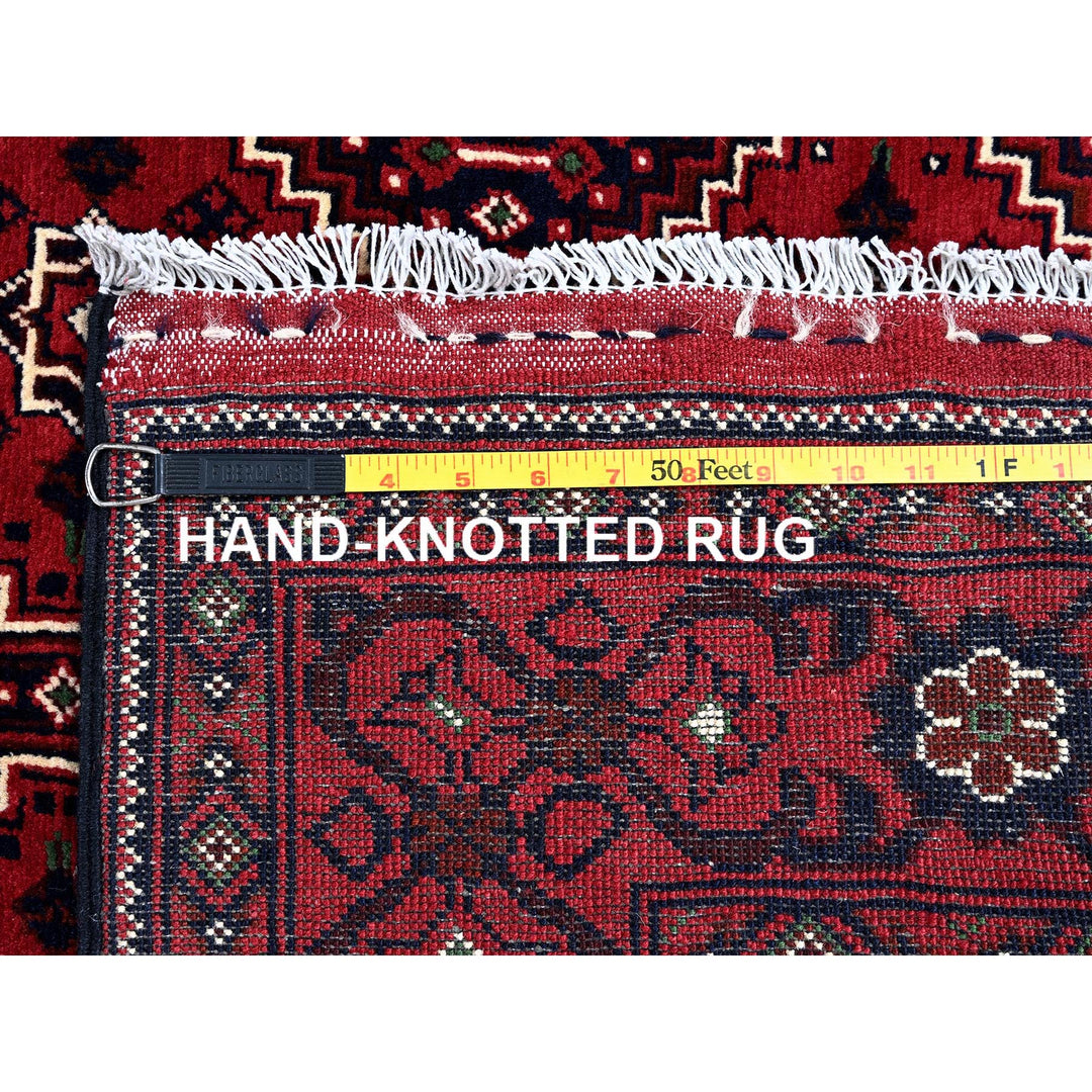 4'11" x 6'7" New Hand Knotted Red Wool Rectangle Oriental Rug - MOA102655