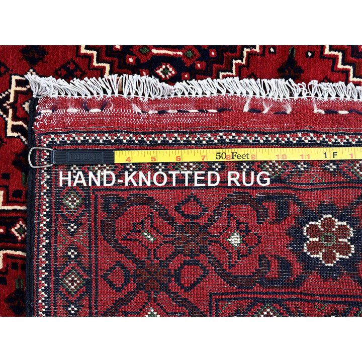 4'11" x 6'7" New Hand Knotted Red Wool Rectangle Oriental Rug - MOA102655