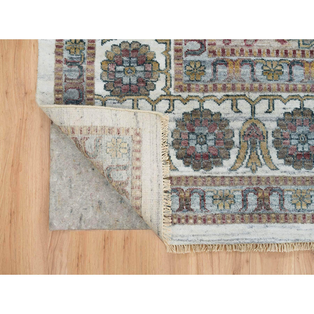 12'0" x 17'10" New Hand Knotted Ivory Wool Rectangle Oriental Rug - MOA10265621