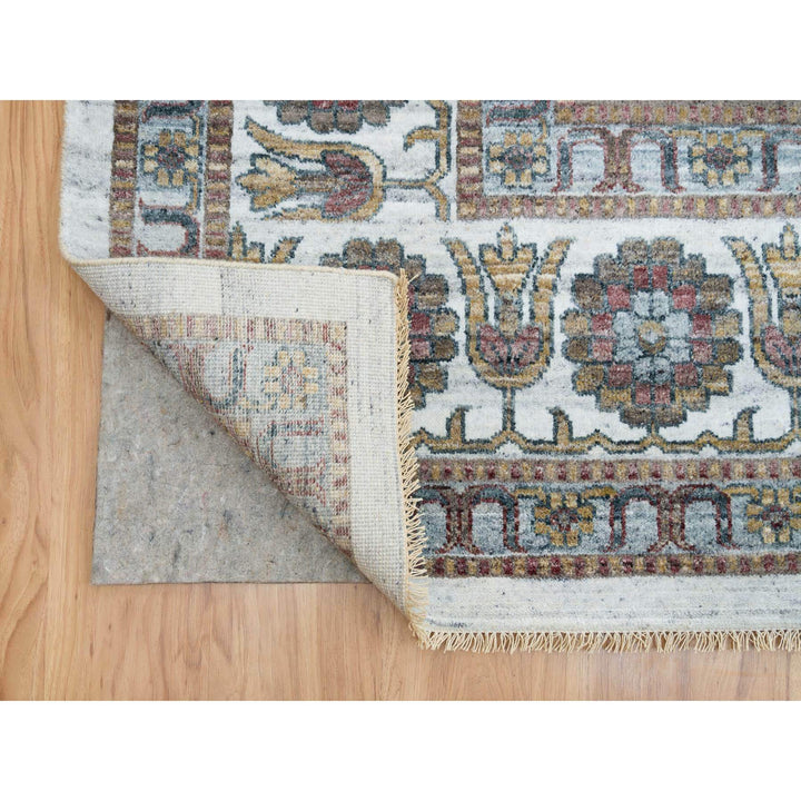 13'9" x 15'10" New Hand Knotted Ivory Wool Rectangle Oriental Rug - MOA10265622