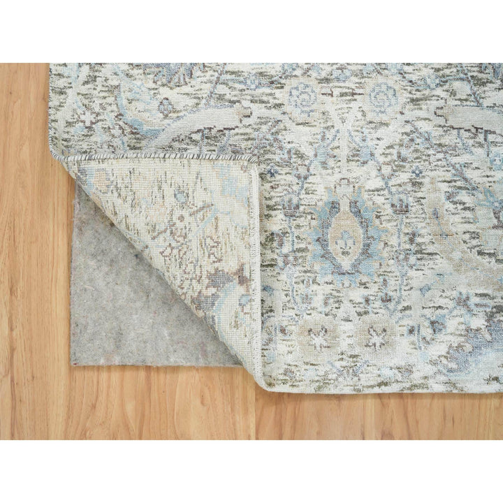 3'3" x 5'0" New Hand Knotted Ivory Wool & Silk Rectangle Oriental Rug - MOA10265696