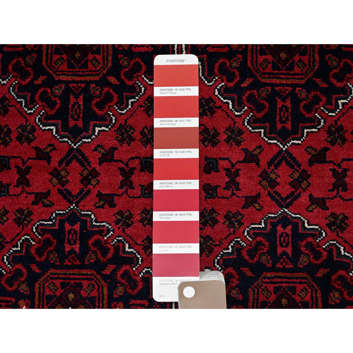 5'0" x 7'1" New Hand Knotted Red Wool Rectangle Oriental Rug - MOA102656