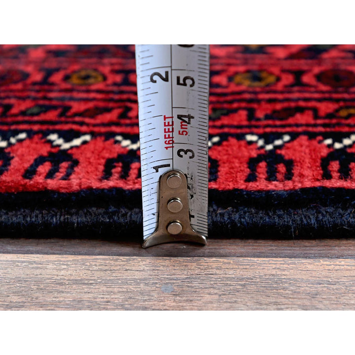 5'0" x 7'1" New Hand Knotted Red Wool Rectangle Oriental Rug - MOA102656