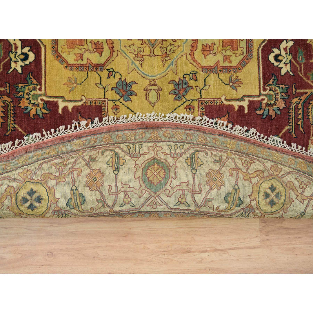 8'1" x 8'1" New Hand Knotted Red Cotton Round Oriental Rug - MOA10265706