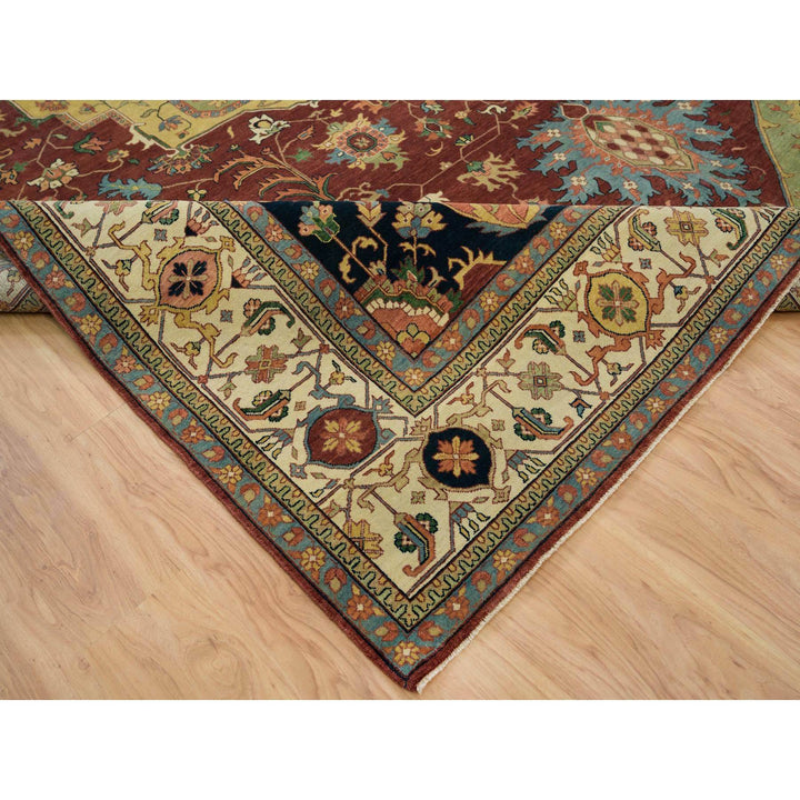 12'0" x 15'2" New Hand Knotted Red Wool Rectangle Oriental Rug - MOA10265707