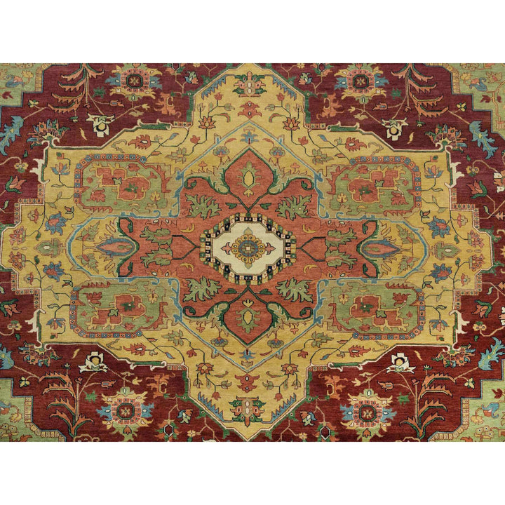 12'0" x 15'2" New Hand Knotted Red Wool Rectangle Oriental Rug - MOA10265707