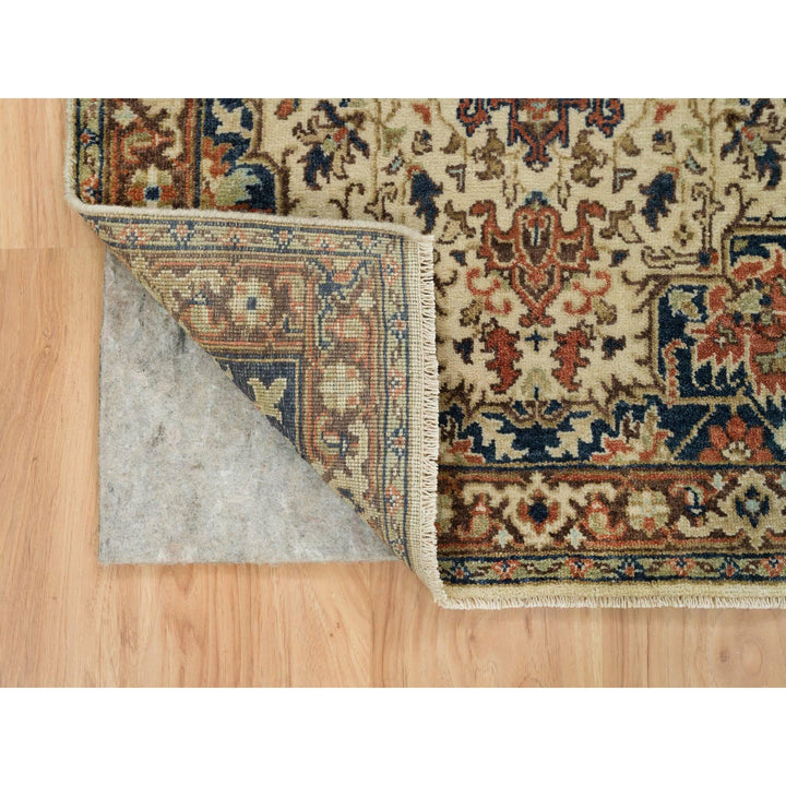 2'7" x 10'3" New Hand Knotted Beige Wool Runner Oriental Rug - MOA10265713