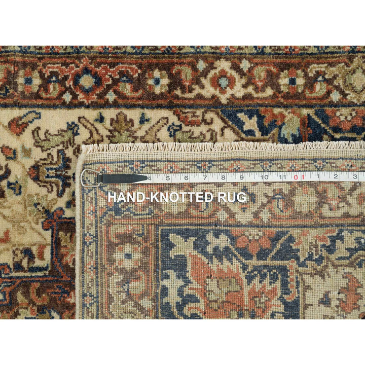 2'7" x 10'3" New Hand Knotted Beige Wool Runner Oriental Rug - MOA10265713