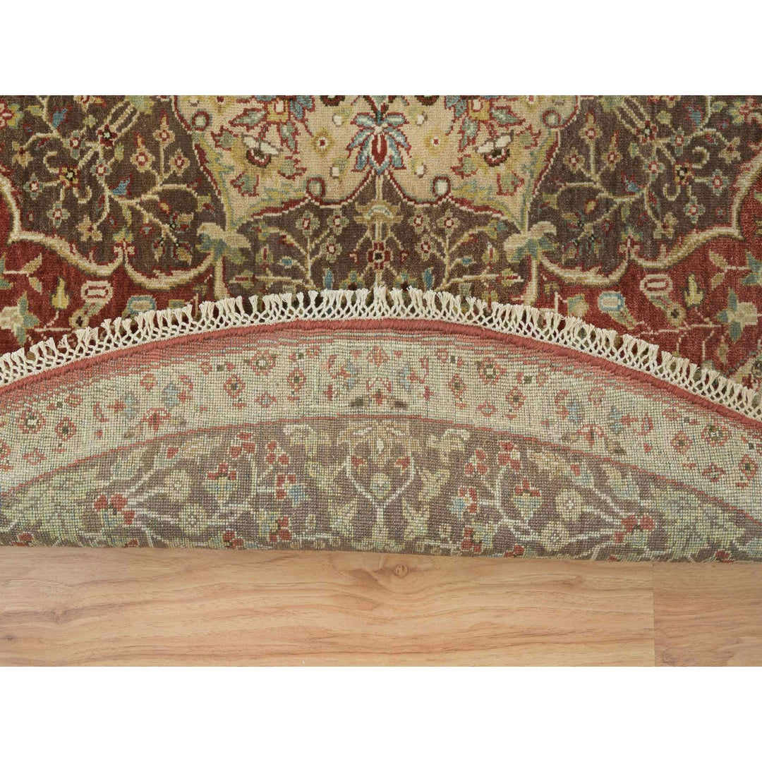 6'0" x 6'0" New Hand Knotted Red Cotton Round Oriental Rug - MOA10265716